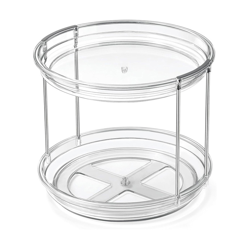 2 Tier Lazy Susan Tray Rack