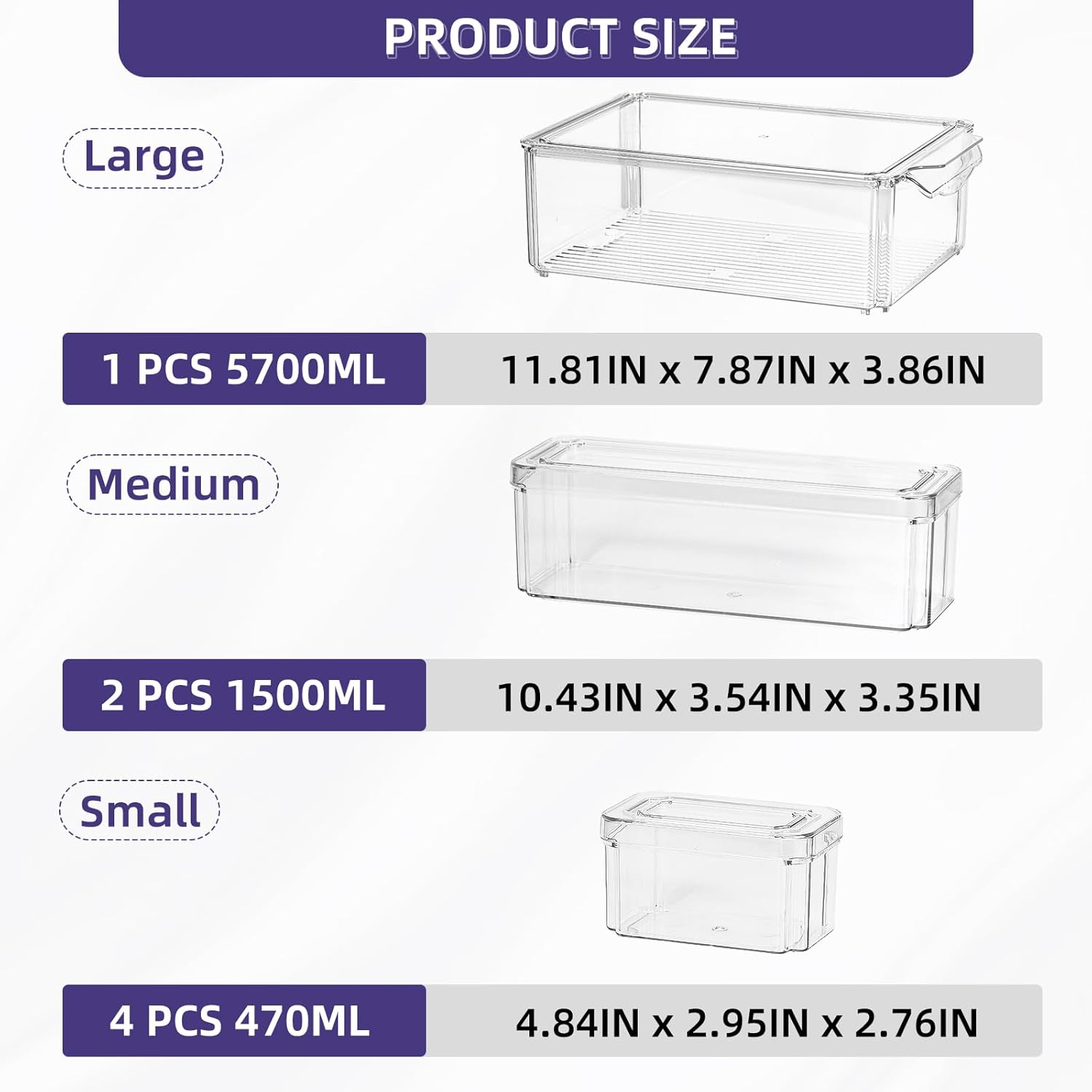 7PCS Fridge Organizer Bins