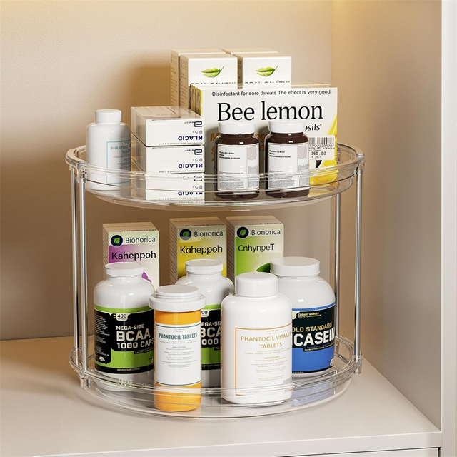 2 Tier Lazy Susan Tray Rack