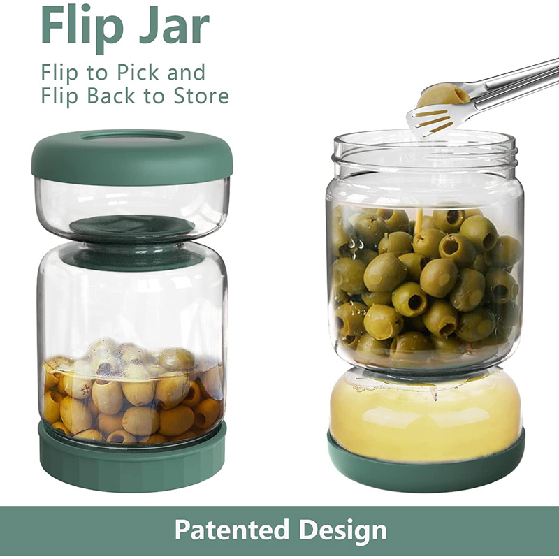 Glass Pickle Jar Green