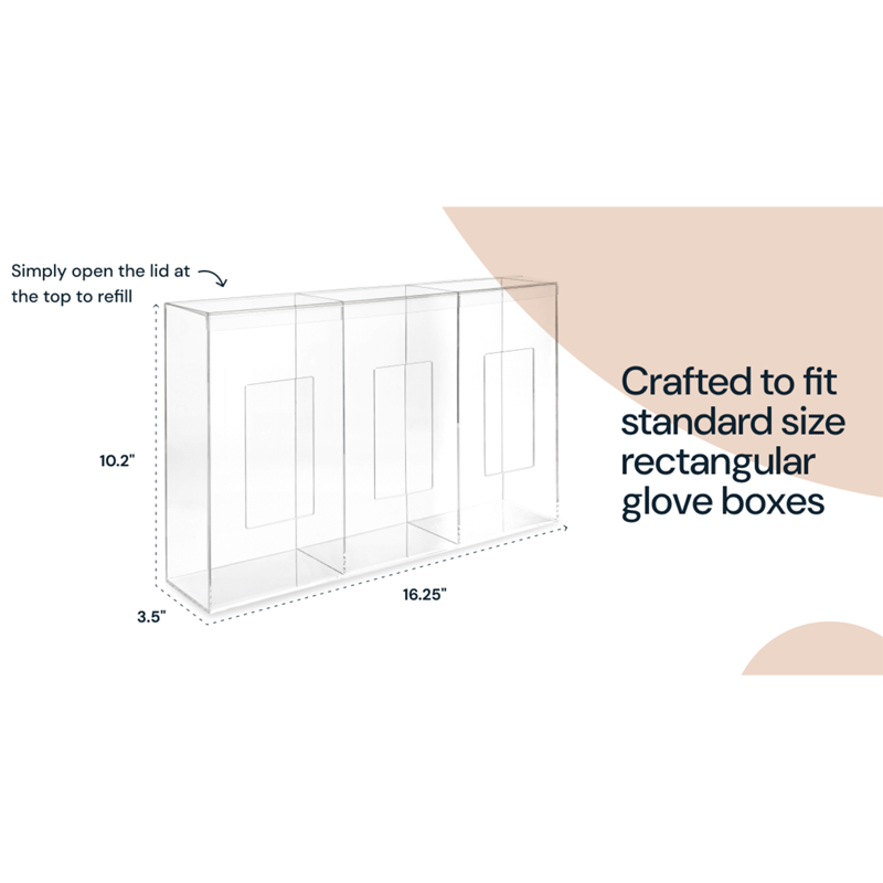 3-Tier Acrylic Glove Dispenser Triple