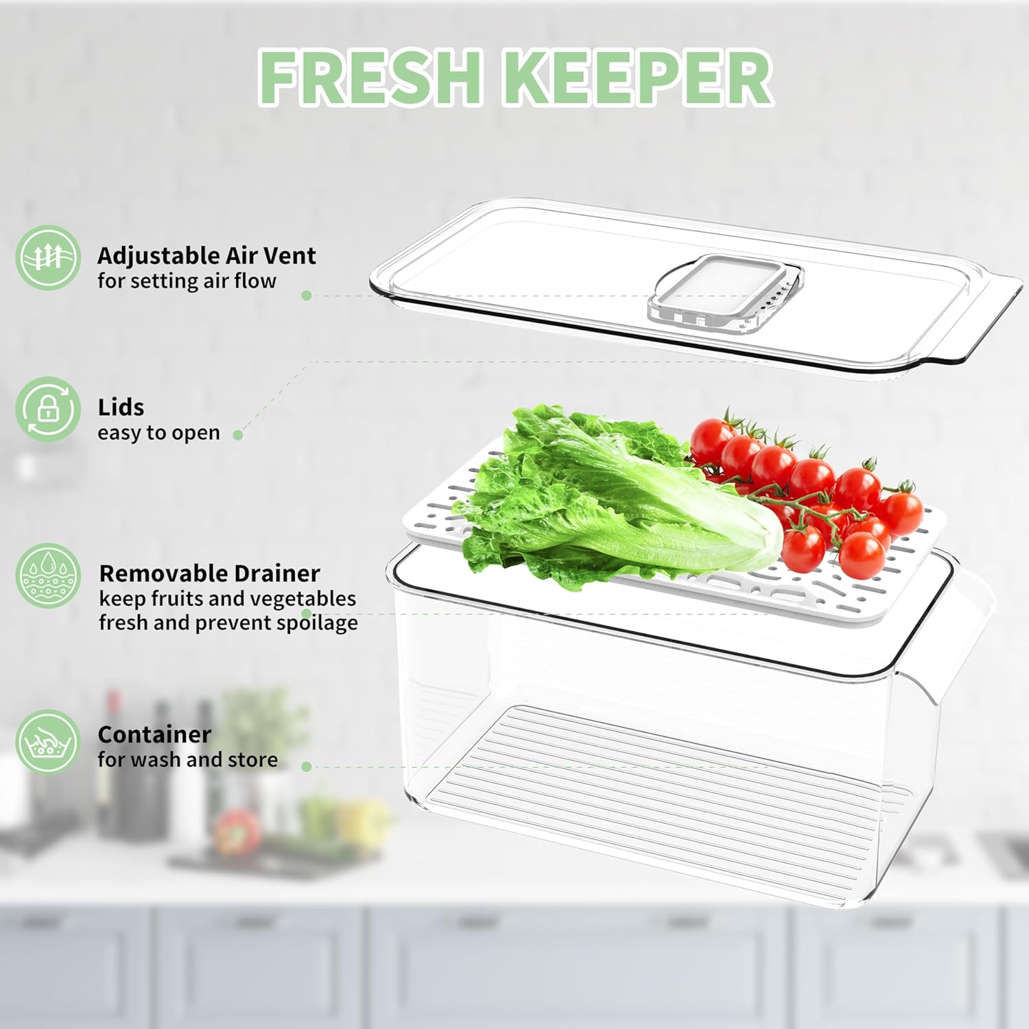 3-Piece Fridge Organizer