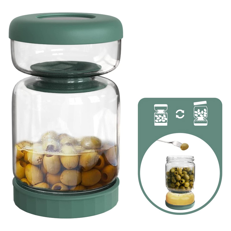Glass Pickle Jar Green