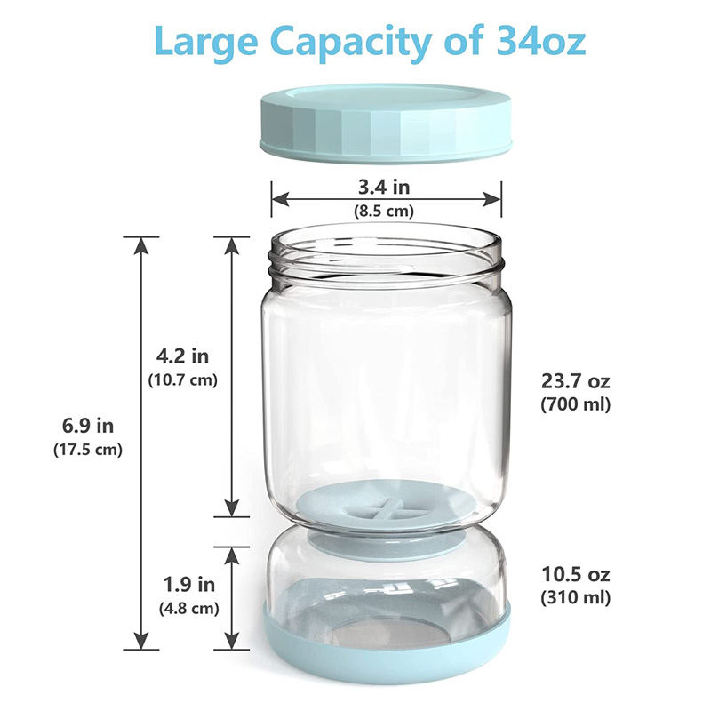 Glass Pickle Jar Blue