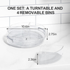 Round Lazy Susan Turntable with Divided Trays