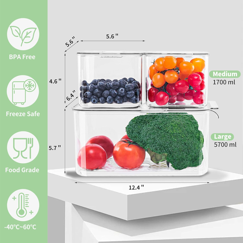 3-Piece Fridge Organizer
