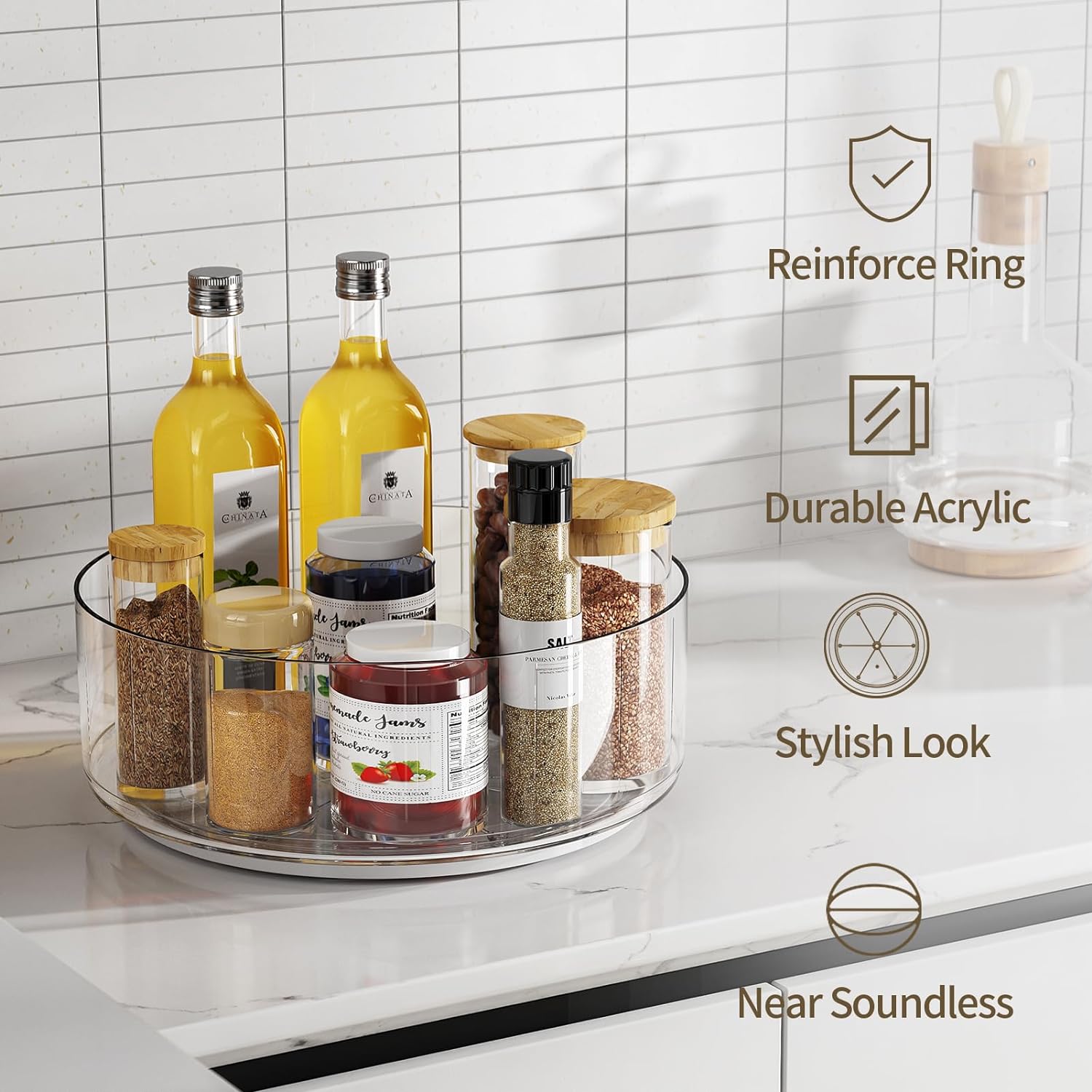 Slilent Round Lazy Susan Sets