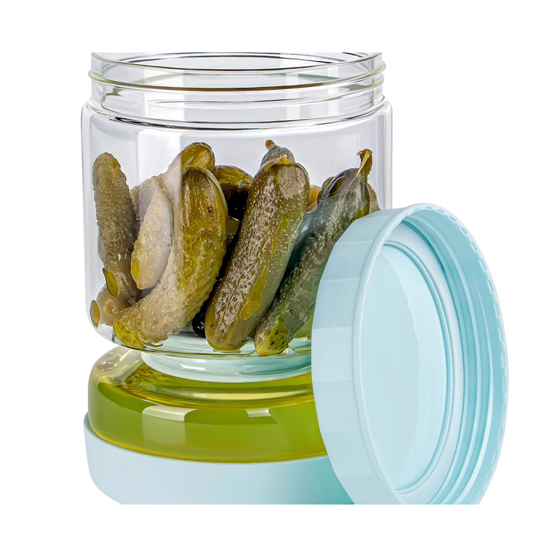 Glass Pickle Jar Blue