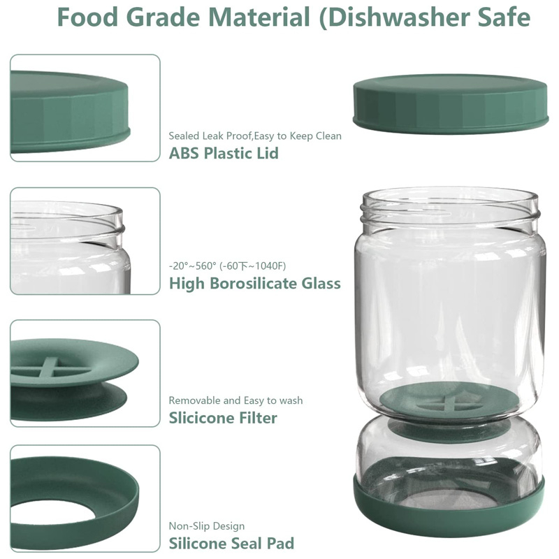 Glass Pickle Jar Green
