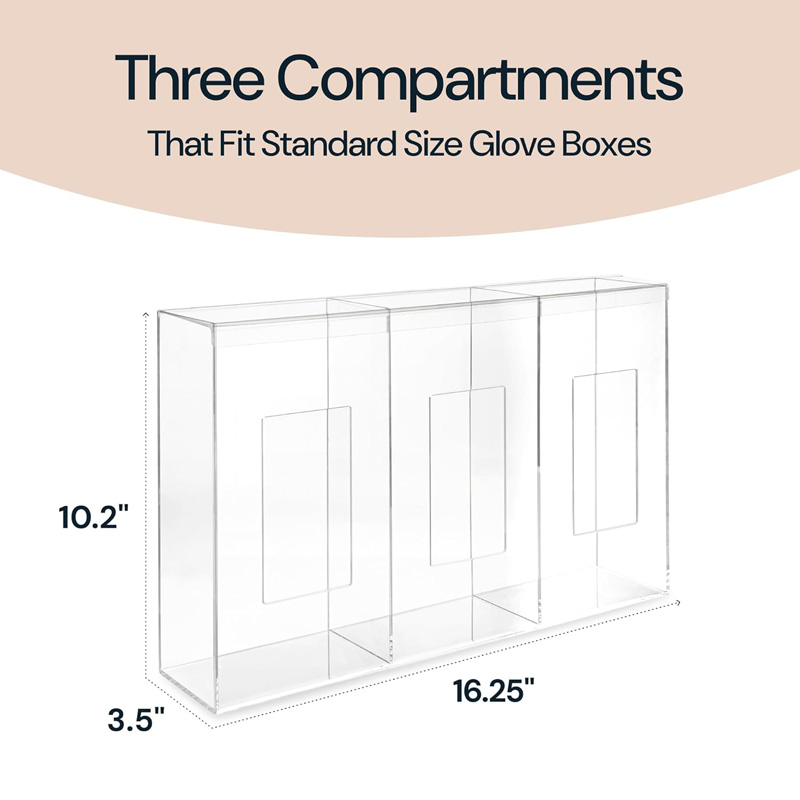 3-Tier Acrylic Glove Dispenser Triple