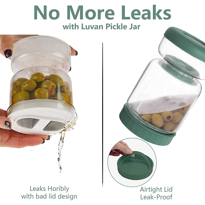 Glass Pickle Jar Green