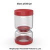 Glass Pickle Jar Red