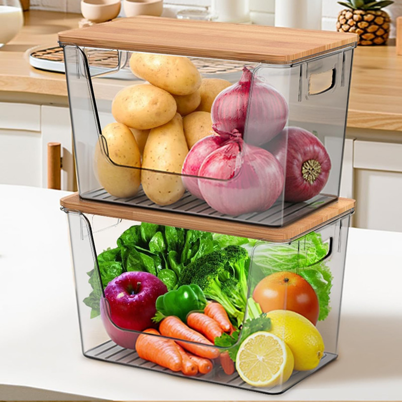 Pantry Organizer with Bamboo Lids
