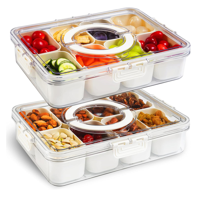 Divided Serving Tray with Lid And Handle