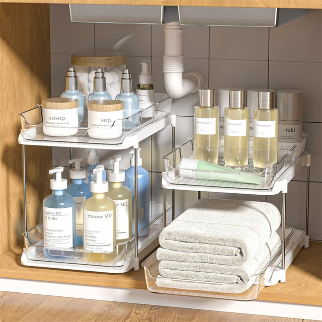 Under Sink Organizer Sliding Cabinet Organizer