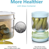 Glass Pickle Jar Blue