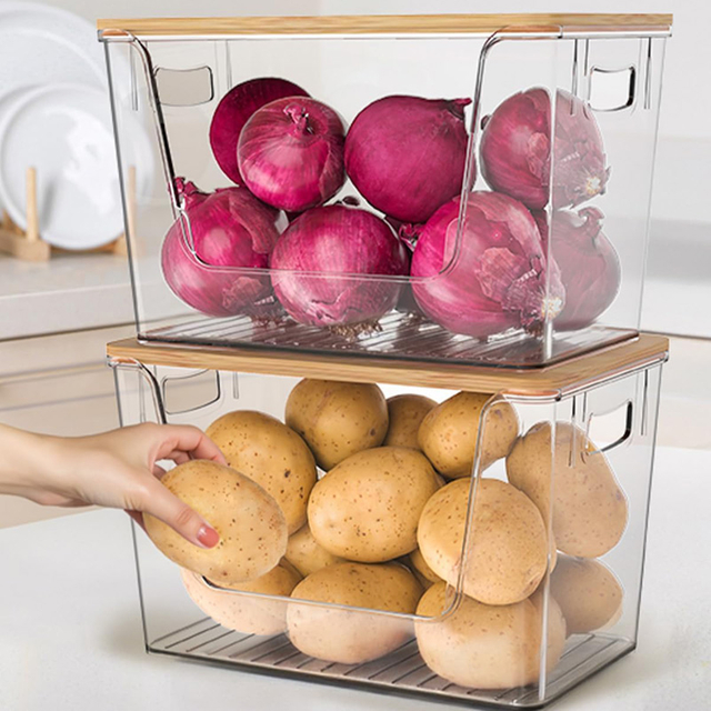 Pantry Organizer with Bamboo Lids