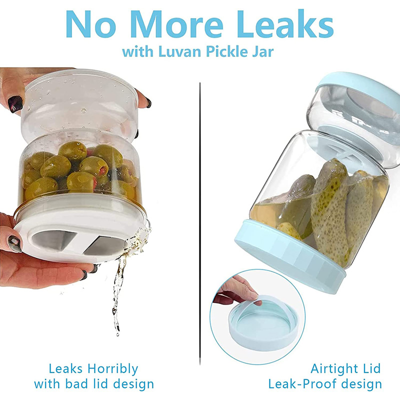Glass Pickle Jar Blue