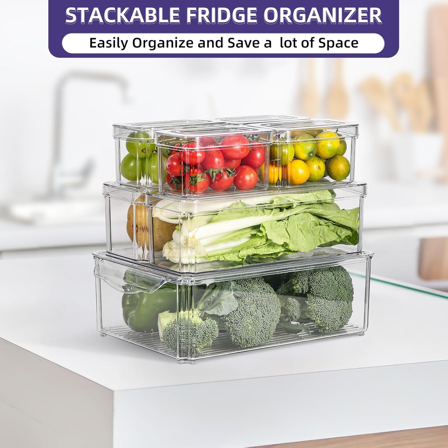 7PCS Fridge Organizer Bins