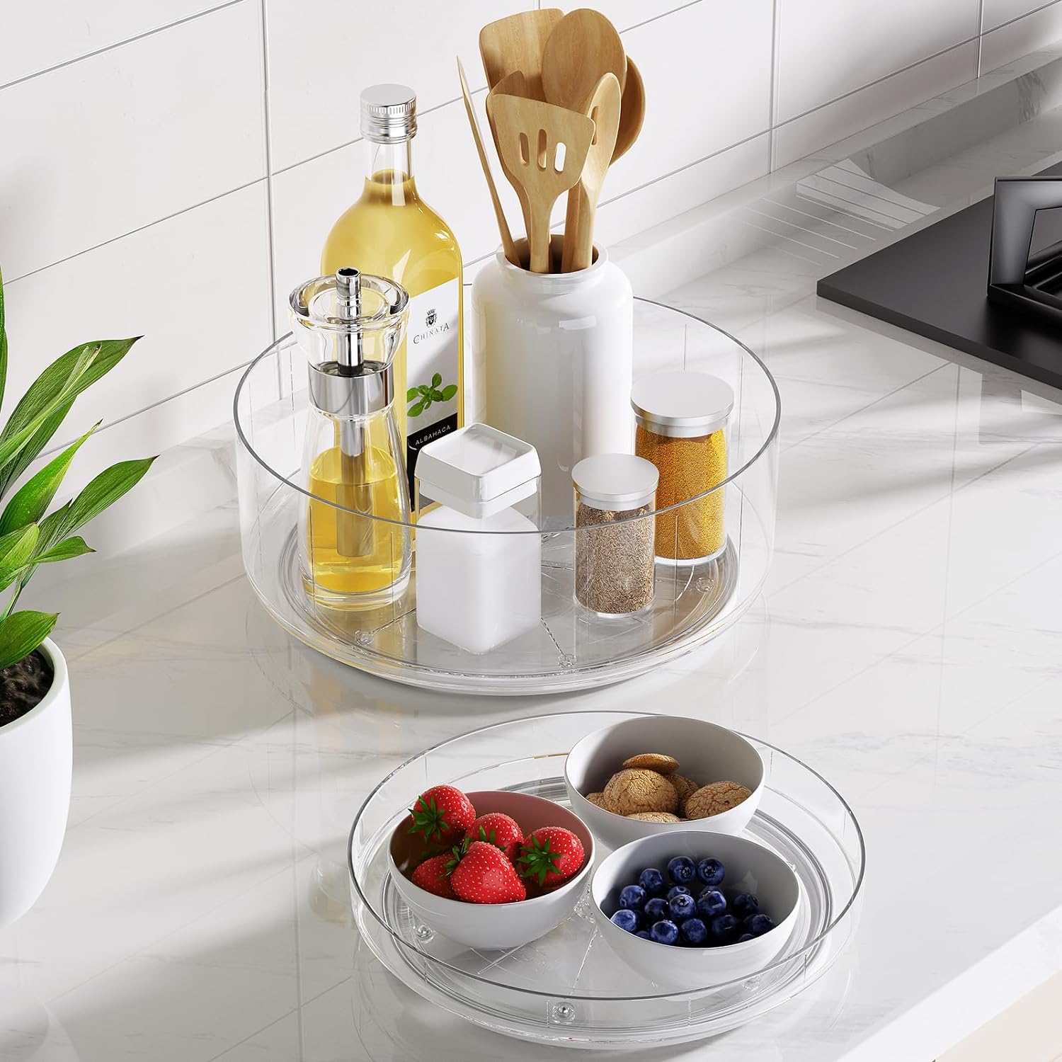 Slilent Round Lazy Susan Sets